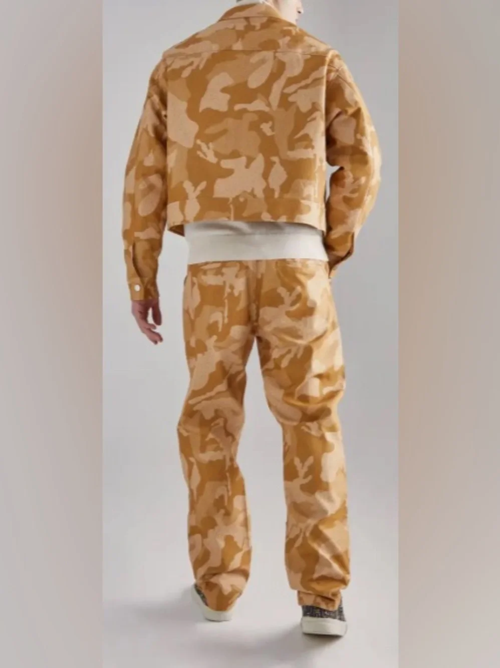 boohooMAN WashedCamo Boxy Harrington/Worker Jacket& FixedWaistCarpenter Trousers